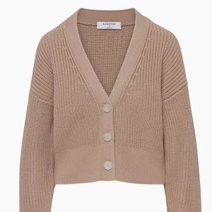 Canberra Cardigan, size XS, warm taupe colour